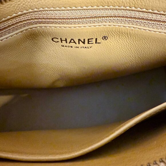 Authentic Chanel Caviar Quilted Medallion Tote Bag Tan - Picture 8 of 13